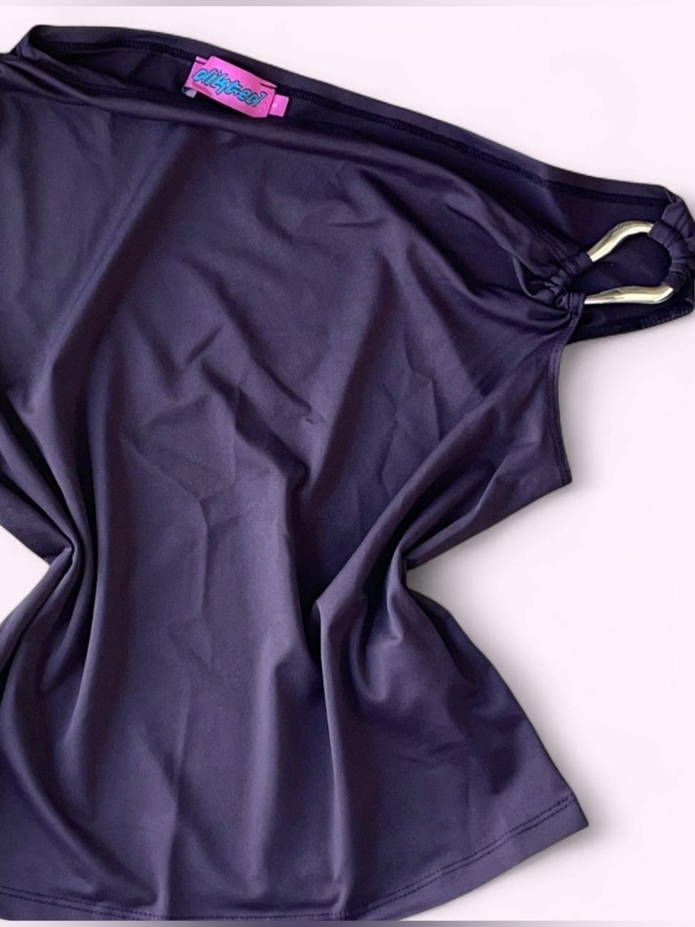 Edikted Purple Off-Shoulder Top w/ Metal Detail